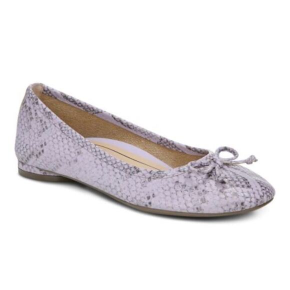 Vionic 'Callisto' Women's 8 Ballet Flat Orthotic Comfort Shoe Purple Snakeskin - Picture 1 of 7